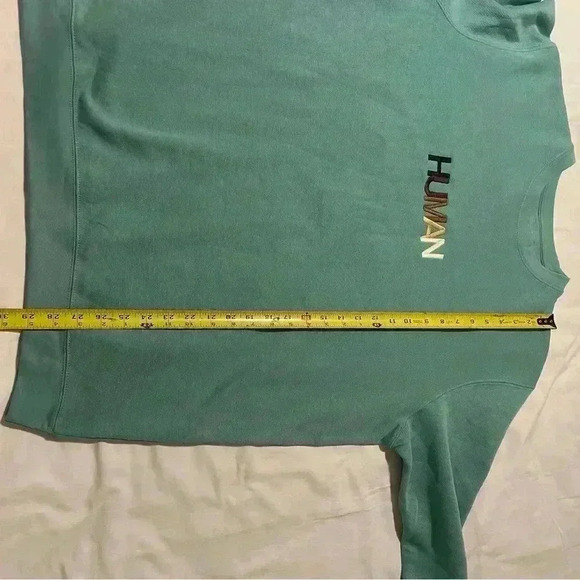 Wear The Peace HUMAN Long Sleeve Sweatshirt Green Size XL EUC - Picture 4 of 8
